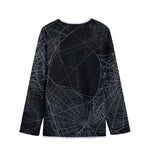 Halloween Spider Web Print Long Sleeve Short Coat