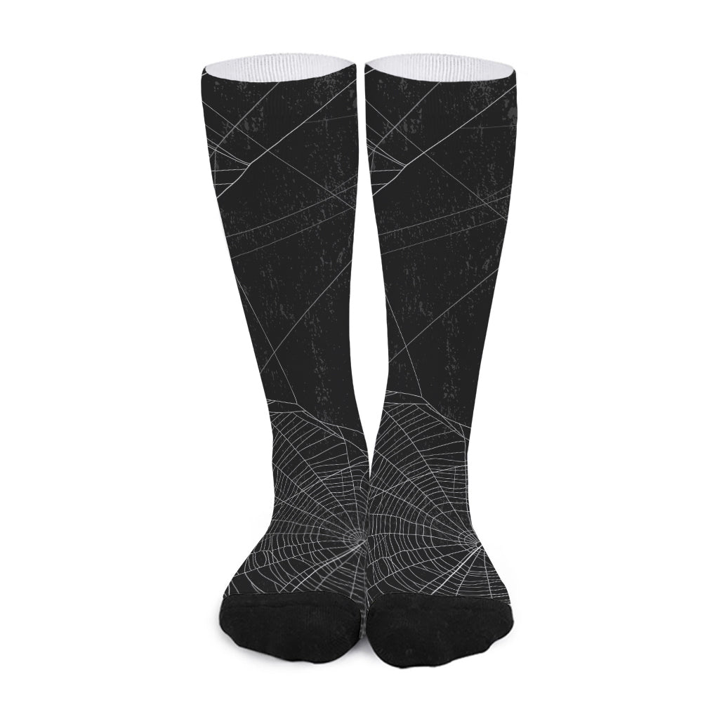 Halloween Spider Web Print Long Socks