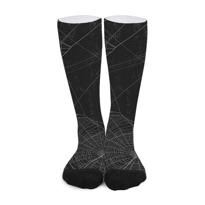 Halloween Spider Web Print Long Socks