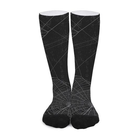 Halloween Spider Web Print Long Socks