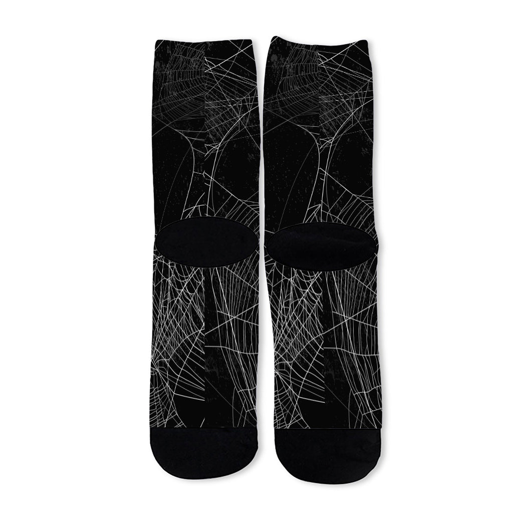 Halloween Spider Web Print Long Socks