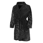 Halloween Spider Web Print Men's Bathrobe