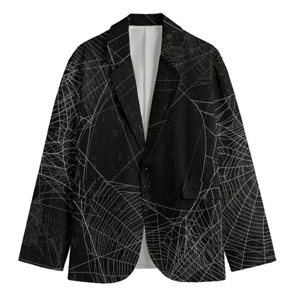 Halloween Spider Web Print Men's Blazer