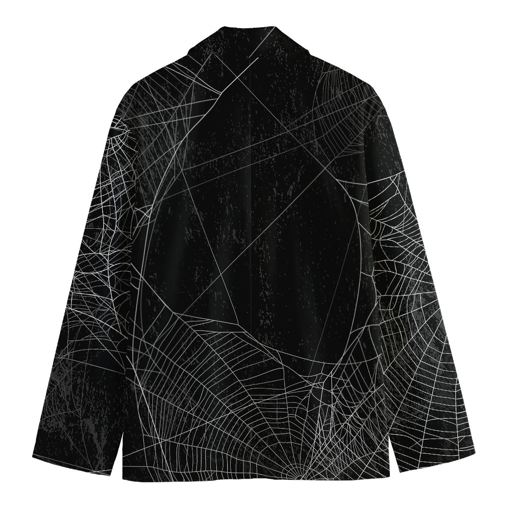 Halloween Spider Web Print Men's Blazer