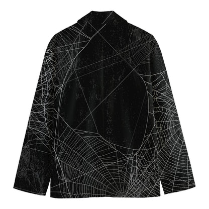 Halloween Spider Web Print Men's Blazer