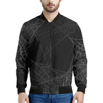 Halloween Spider Web Print Men's Bomber Jacket