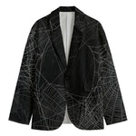 Halloween Spider Web Print Men's Cotton Blazer