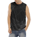 Halloween Spider Web Print Men's Fitness Tank Top