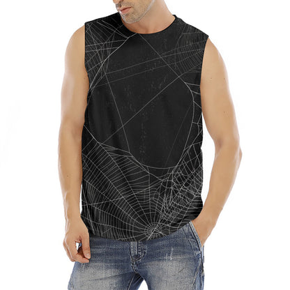 Halloween Spider Web Print Men's Fitness Tank Top