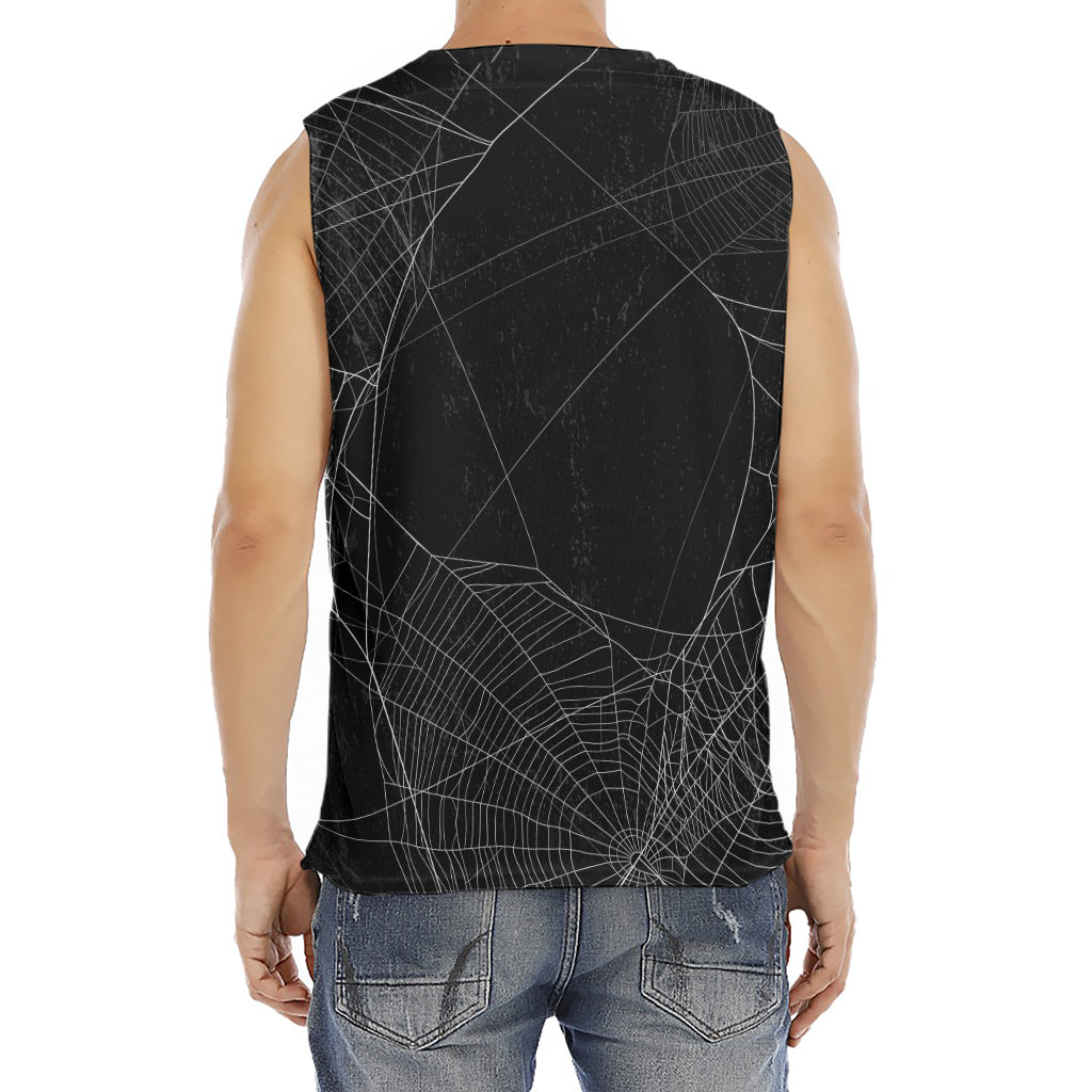 Halloween Spider Web Print Men's Fitness Tank Top