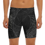 Halloween Spider Web Print Men's Long Boxer Briefs