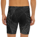 Halloween Spider Web Print Men's Long Boxer Briefs