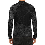 Halloween Spider Web Print Men's Long Sleeve Rash Guard