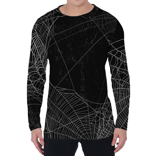 Halloween Spider Web Print Men's Long Sleeve T-Shirt