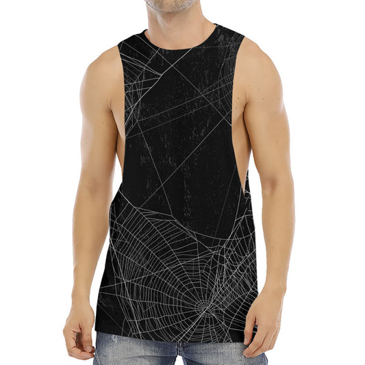 Halloween Spider Web Print Men's Muscle Tank Top