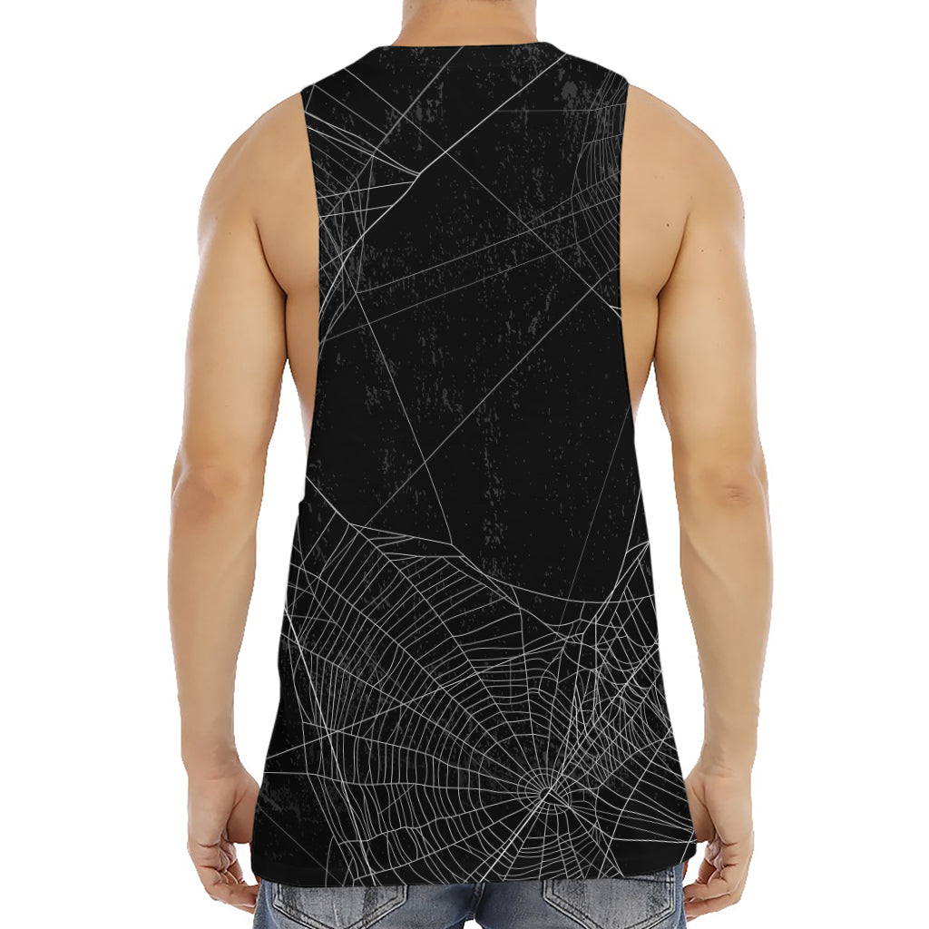 Halloween Spider Web Print Men's Muscle Tank Top