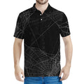 Halloween Spider Web Print Men's Polo Shirt