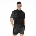 Halloween Spider Web Print Men's Romper