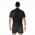 Halloween Spider Web Print Men's Rompers
