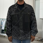 Halloween Spider Web Print Men's Shirt Jacket