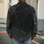 Halloween Spider Web Print Men's Shirt Jacket