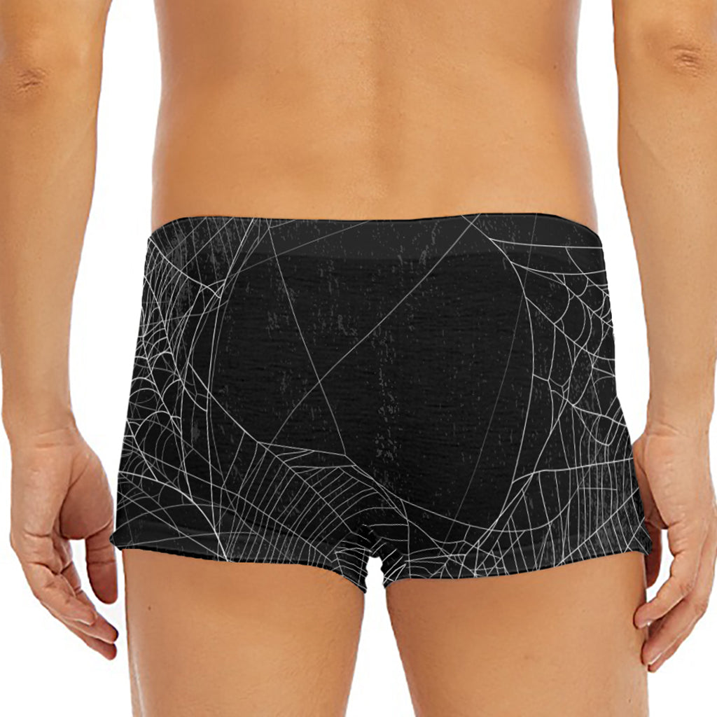 Halloween Spider Web Print Men's Short Boxer Briefs