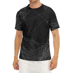 Halloween Spider Web Print Men's Short Sleeve Rash Guard