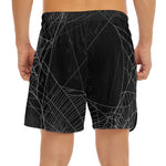 Halloween Spider Web Print Men's Split Running Shorts