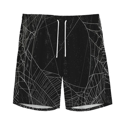 Halloween Spider Web Print Men's Sports Shorts