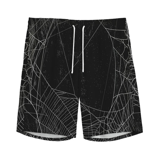Halloween Spider Web Print Men's Sports Shorts