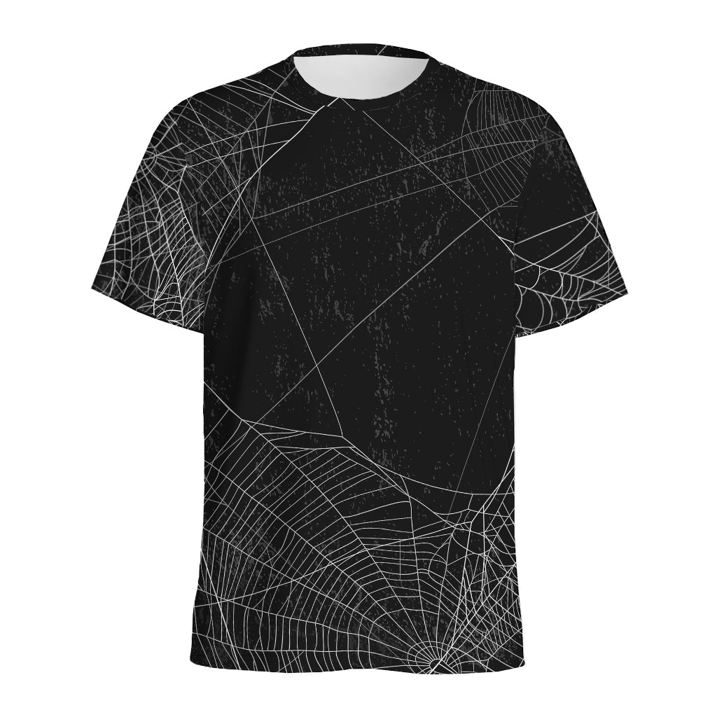 Halloween Spider Web Print Men's Sports T-Shirt