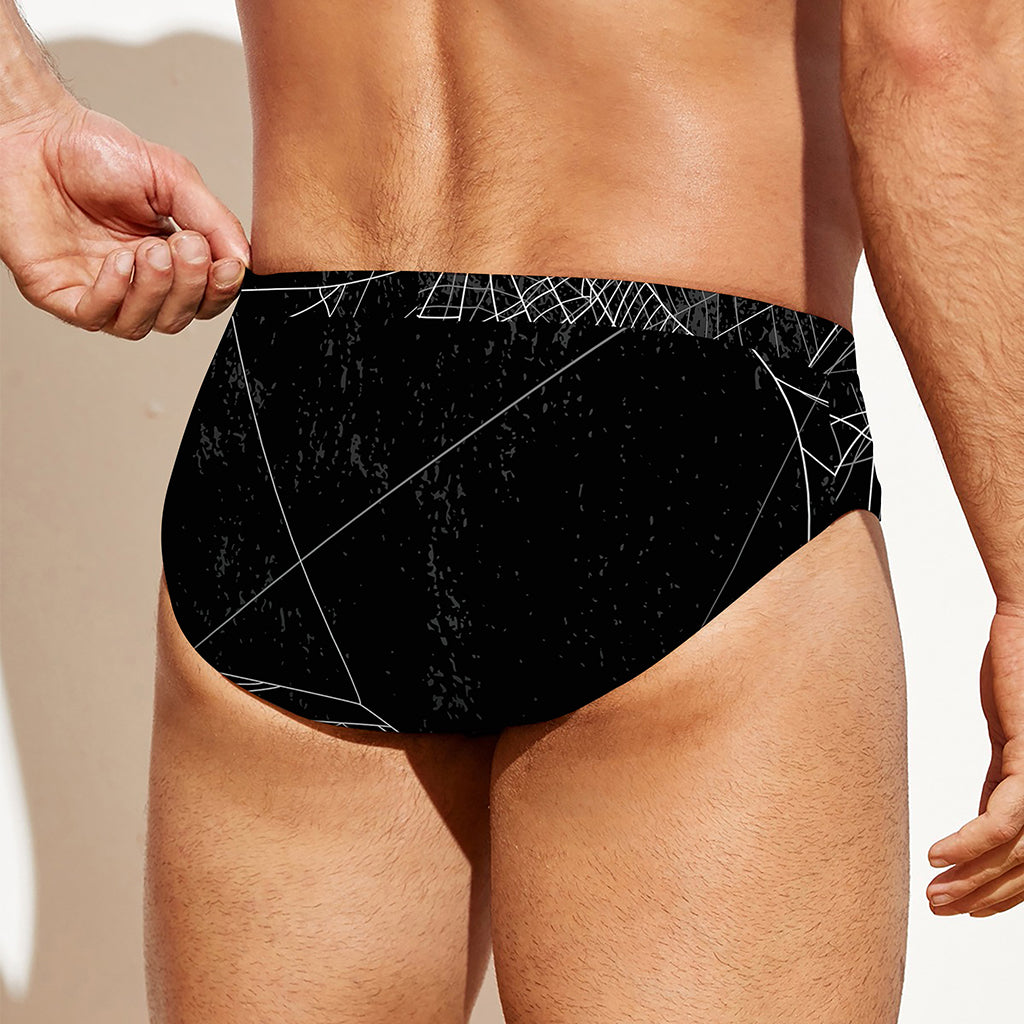 Halloween Spider Web Print Men's Swim Briefs