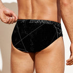 Halloween Spider Web Print Men's Swim Briefs