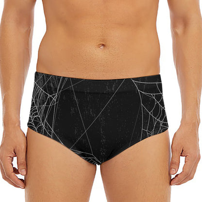 Halloween Spider Web Print Men's Triangle Swim Briefs