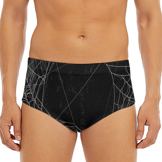 Halloween Spider Web Print Men's Triangle Swim Briefs