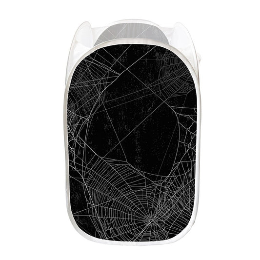 Halloween Spider Web Print Mesh Laundry Hamper