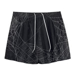 Halloween Spider Web Print Mesh Shorts