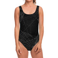 Halloween Spider Web Print One Piece Swimsuit