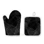Halloween Spider Web Print Oven Mitt And Pot Holder Set