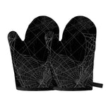 Halloween Spider Web Print Oven Mitts