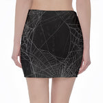 Halloween Spider Web Print Pencil Mini Skirt