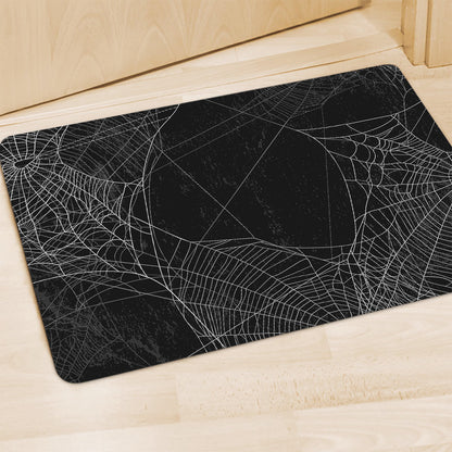 Halloween Spider Web Print Polyester Doormat