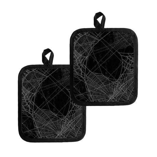 Halloween Spider Web Print Pot Holders