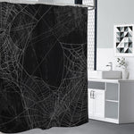 Halloween Spider Web Print Premium Shower Curtain