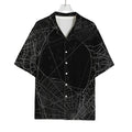 Halloween Spider Web Print Rayon Hawaiian Shirt