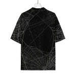 Halloween Spider Web Print Rayon Hawaiian Shirt