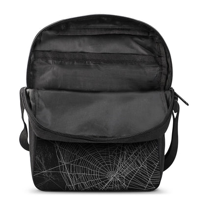 Halloween Spider Web Print Rectangular Crossbody Bag