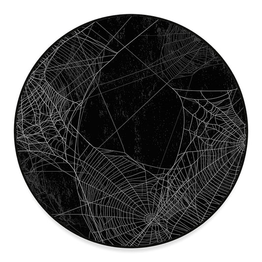 Halloween Spider Web Print Round Floor Mat