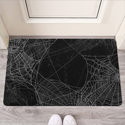 Halloween Spider Web Print Rubber Doormat