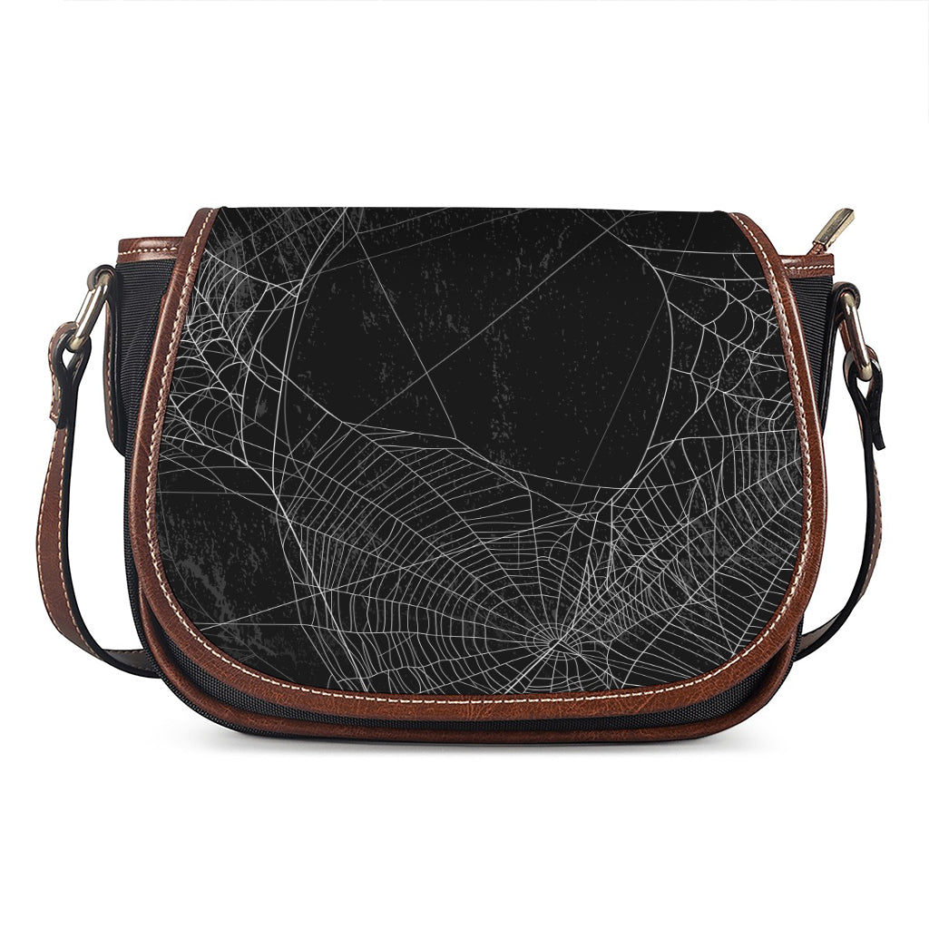Halloween Spider Web Print Saddle Bag